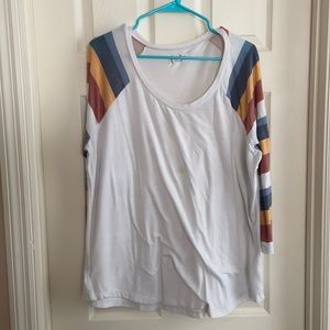 XXL Maurices Long Sleeve Tee 24/7 w/ multi stripe